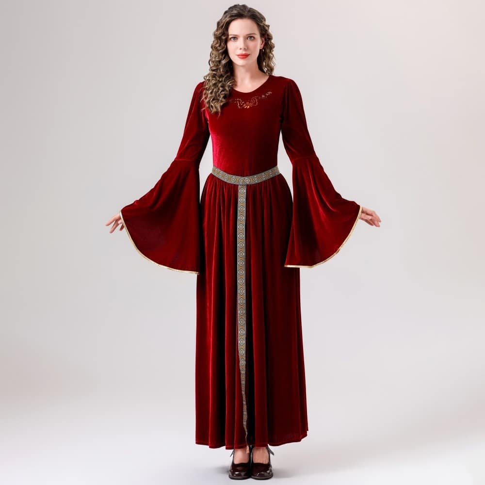 10d8ef44-b4fb-48e3-a1c0-6e77b8d23860.jpg Medieval Clothing Adult Women's Retro Court Queen Long Dress Costumes - Image 5