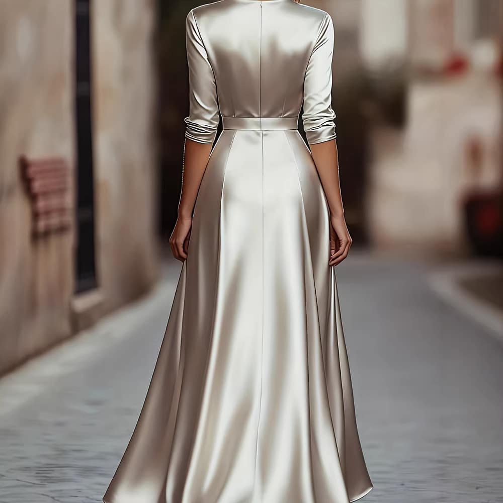 38efa48d-9f40-4aae-b42f-15cc5baa79fd.jpg French-style Elegant Subtly Luxurious V-neck Dress With A Premium Feel - Image 2