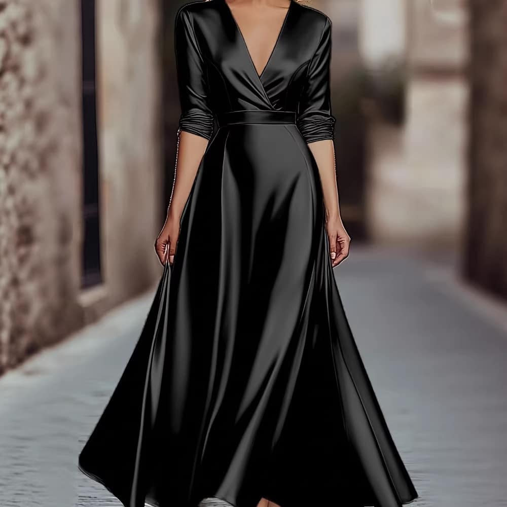 4cdec858-794b-489e-b805-050a027c7f9c.jpg French-style Elegant Subtly Luxurious V-neck Dress With A Premium Feel - Image 5