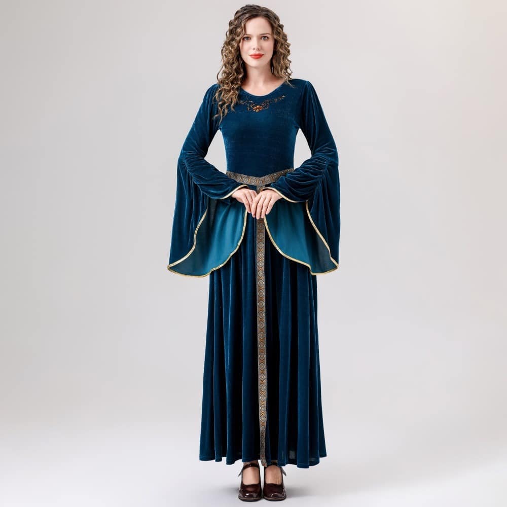 7252f142-b9b0-4ae0-8638-0f5a24de8831.jpg Medieval Clothing Adult Women's Retro Court Queen Long Dress Costumes - Image 2