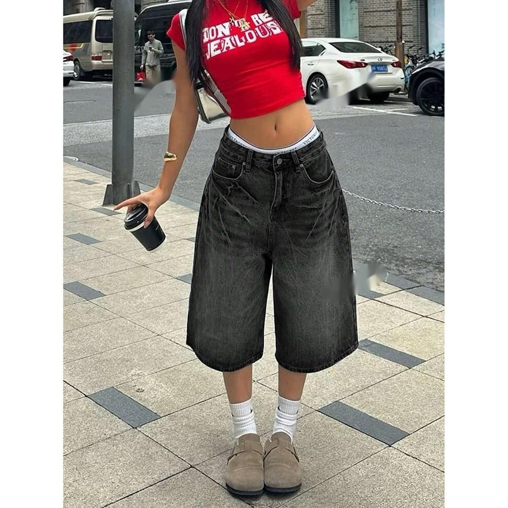 7d346b3f-a1fc-4491-8eae-009a5a498f23.jpg Womens Retro Washed Cropped Denim Jeans - Image 2