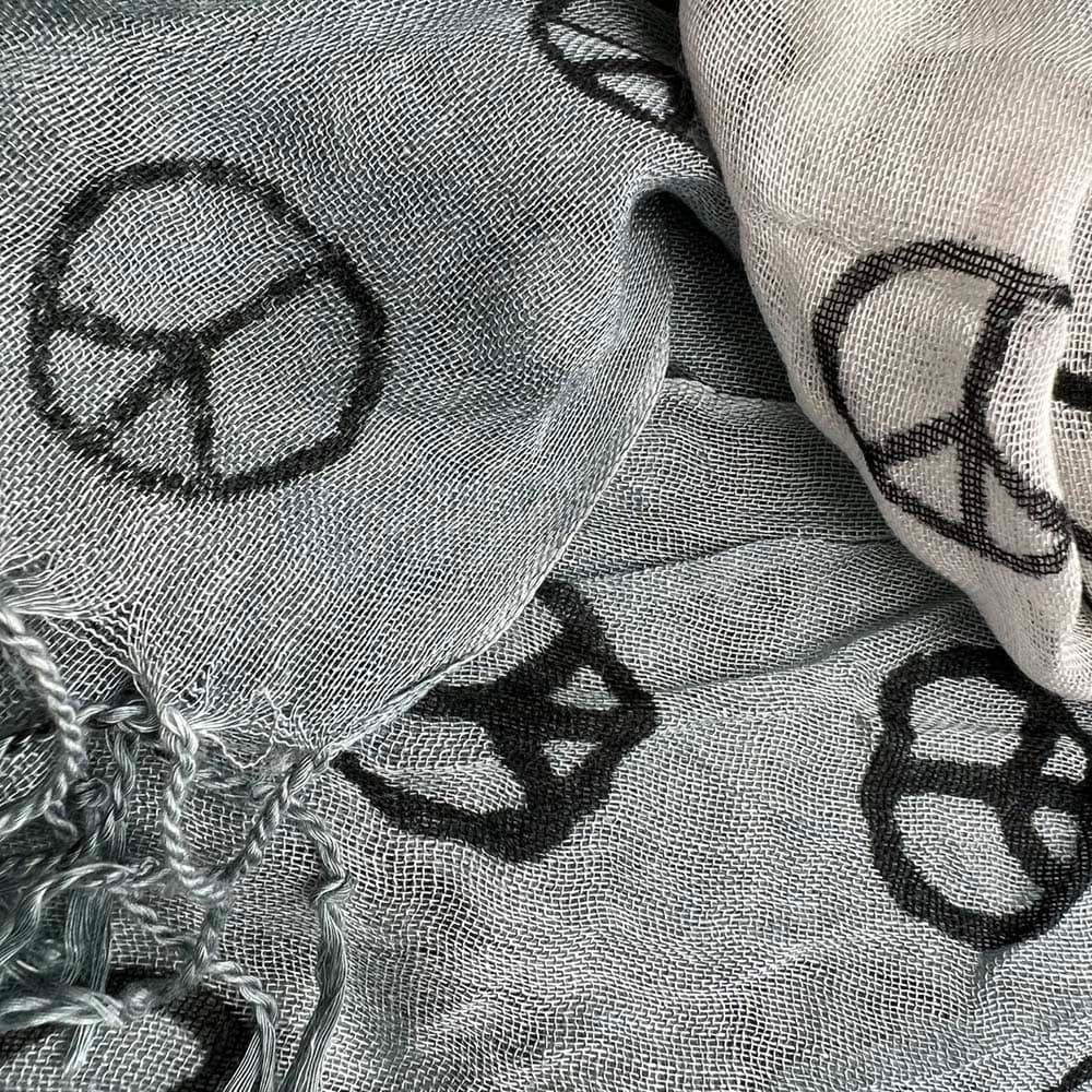9f53602d-5b3a-41e9-9718-48bf41282d1d.jpg Elegance Subtle Pattern Grey Printed Scarf . - Image 3