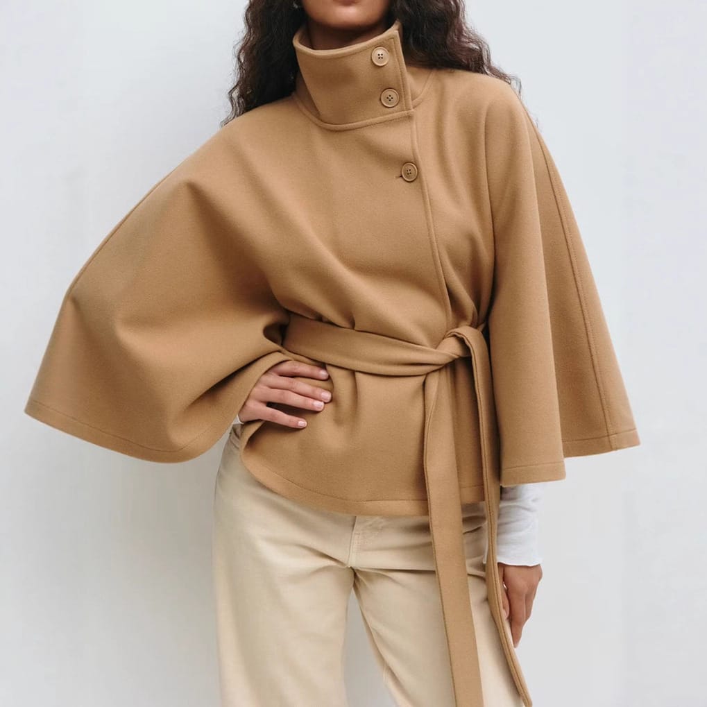 b1b675b6-6878-4c7e-93f6-424f09a26953.jpg Winter High Neck Batwing Sleeve Coat With Belt Fashion Loose Elegant - Image 3