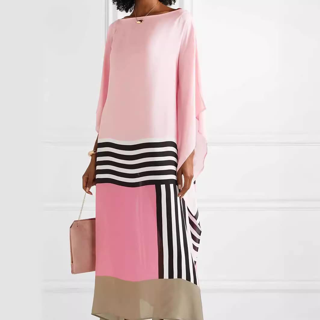 17ea5f5b-3948-424b-b982-6525243e71b9.jpg Solid Color Printing Casual Slant Shoulder Length Dress - Image 3