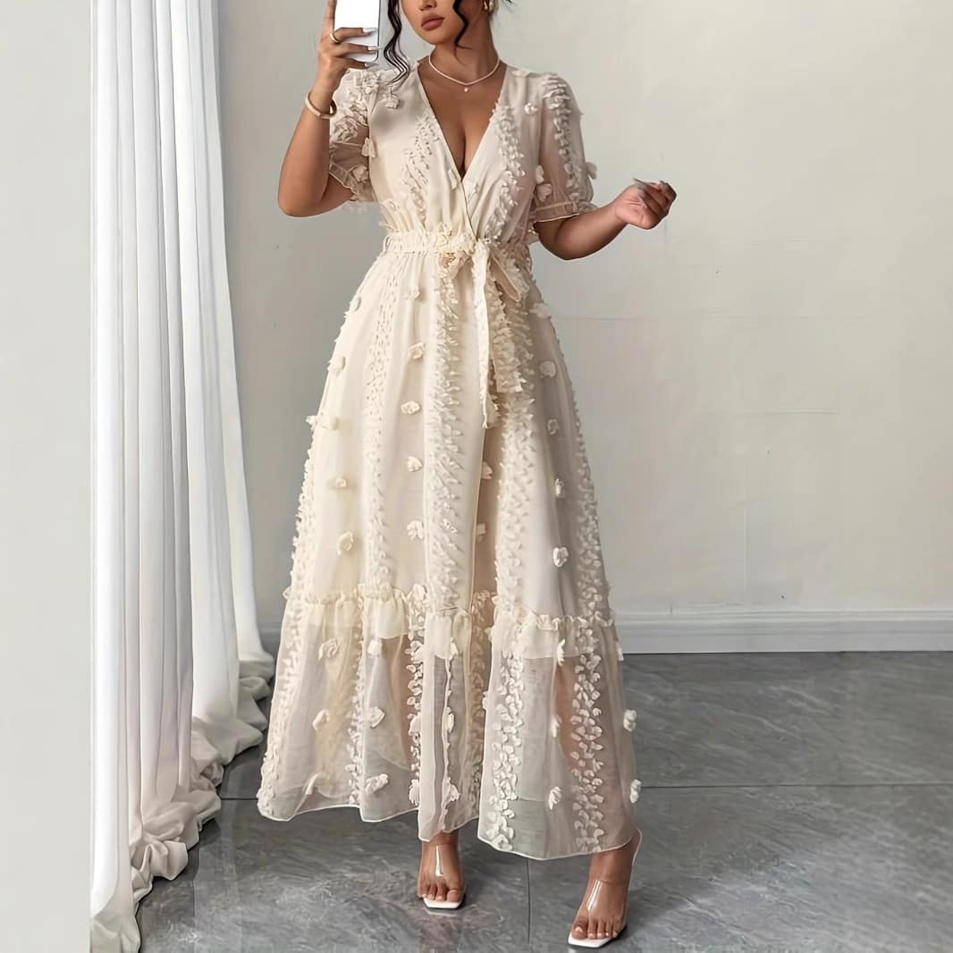 8bfaf807-b4e5-4d54-a8dd-7cd923406b0e.jpg Womens Embroidered Halterneck Backless Split Dress