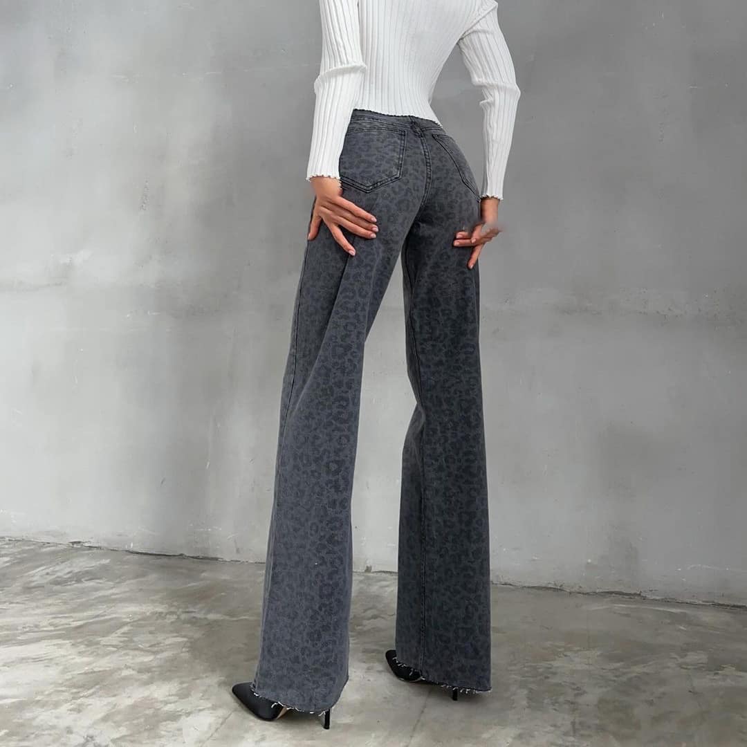 b01fed33-b18a-492c-99e0-61e40705c062.jpg Leopard Print Narrow Jeans For Women - Image 5