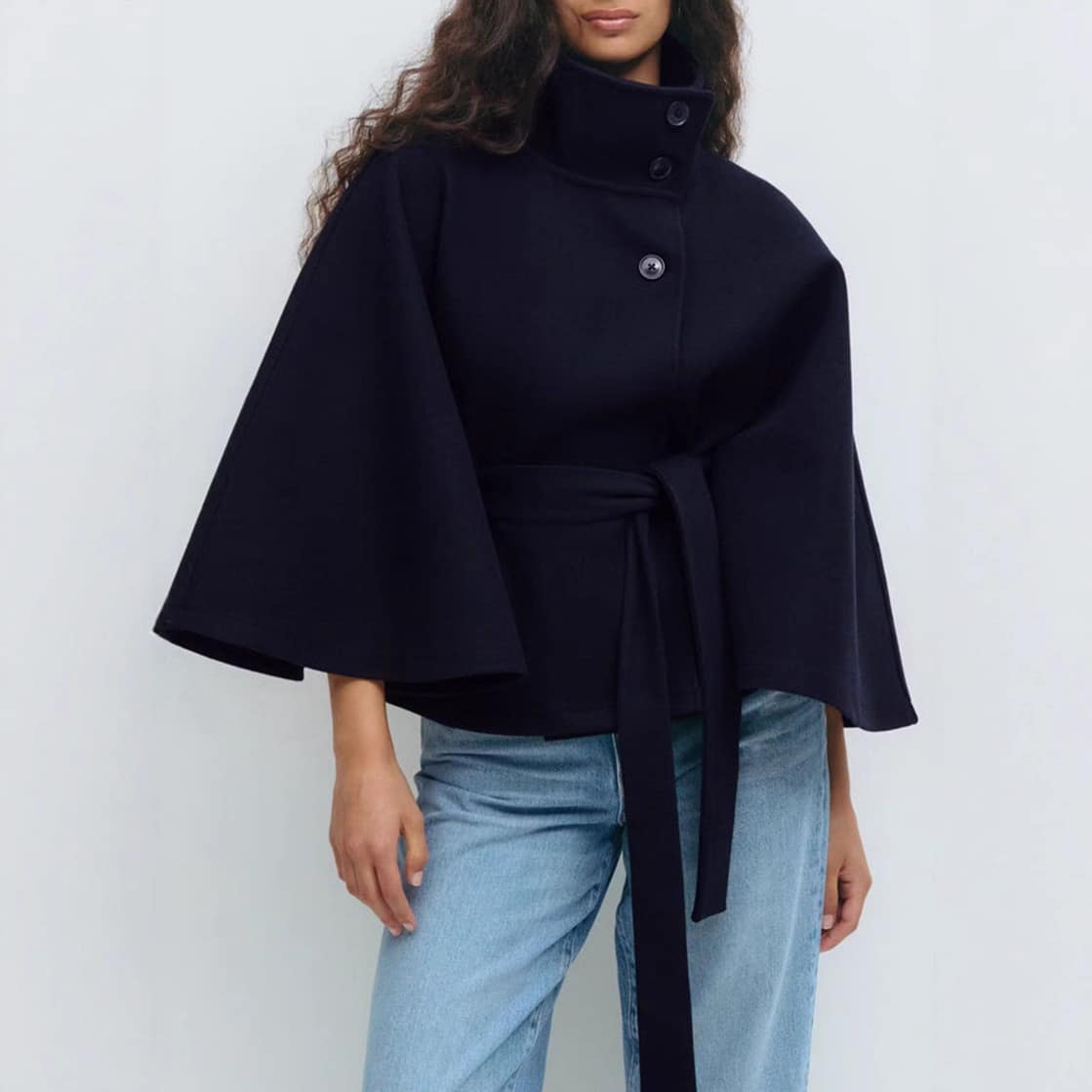 4ee579c5-3663-4360-bef2-7a1ba69101d6.jpg Winter High Neck Batwing Sleeve Coat With Belt Fashion Loose Elegant - Image 7