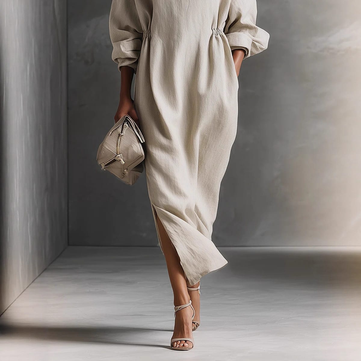 9de1b6e9-9814-47aa-afb9-1bfea21c3ea0.jpg Women's Casual Chic Elegant Long Sleeve Lapel Split Dress - Image 6