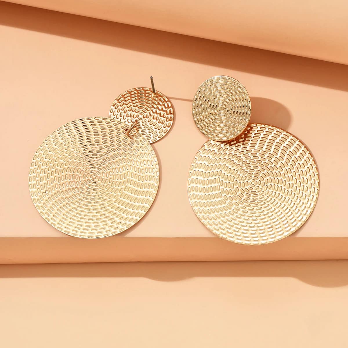 kf-S0bebdb3eeb814a4b9b4dd920c3616c5ci Aretes De Mujer Bohemia Trendy Geometric Metal Round Earrings. - Image 2