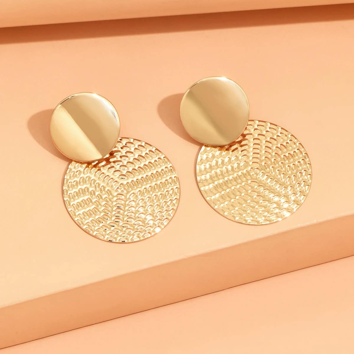 kf-S41dbc5f7ed724209bd5d9439c727aba5h Aretes De Mujer Bohemia Trendy Geometric Metal Round Earrings. - Image 4