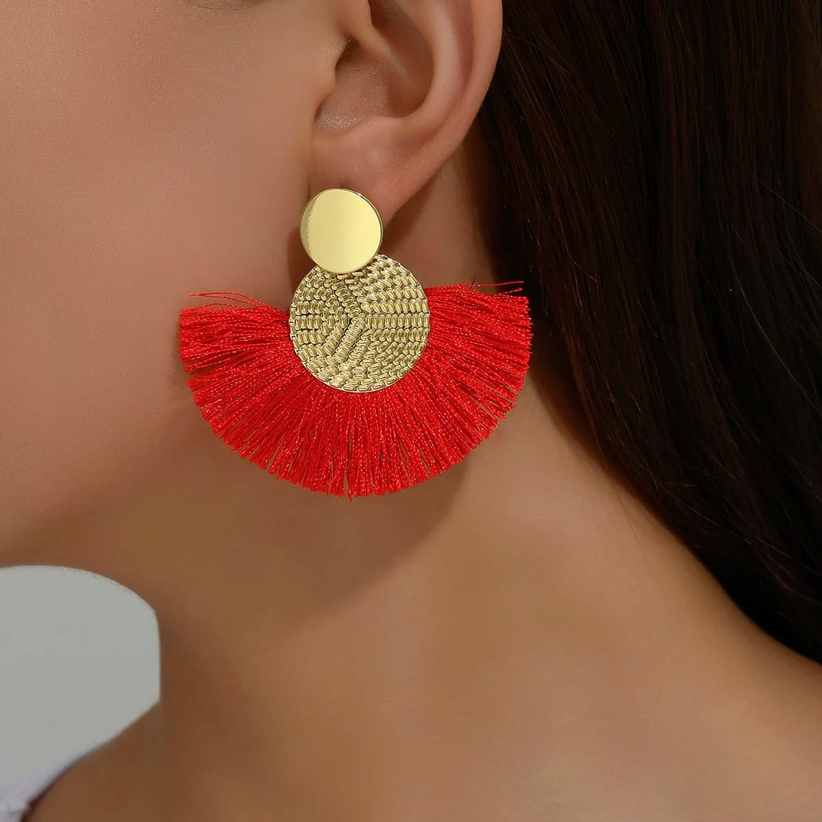 kf-S56d02491e7304ca2b4eac448b1f93d39z Fashion Bohemian Big Tassel Dangle White Fringe. - Image 6