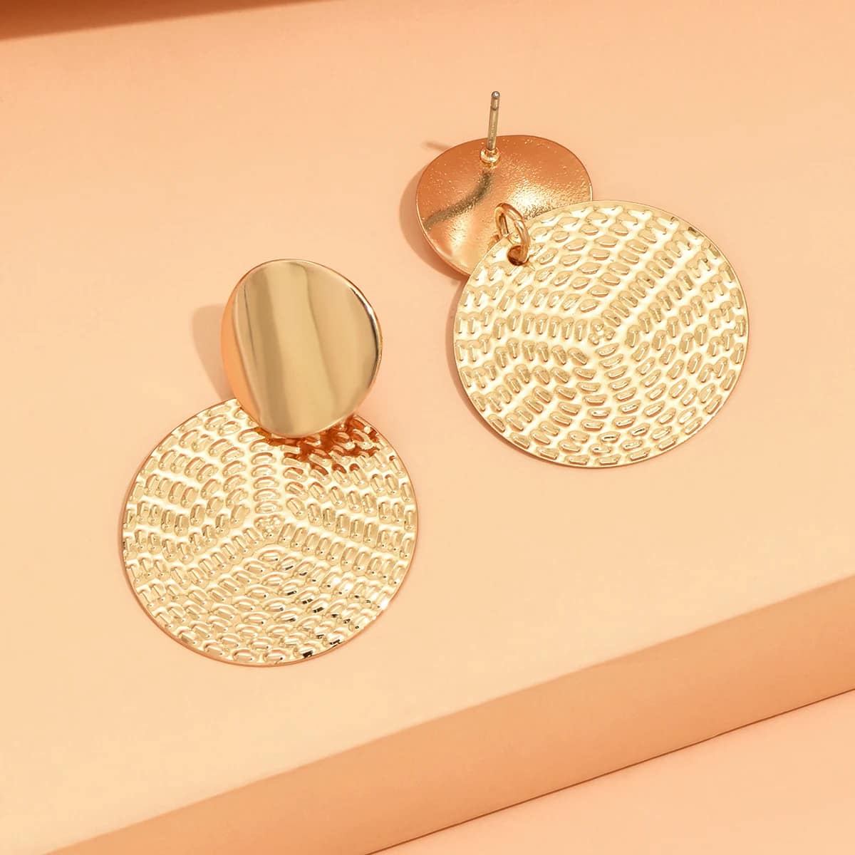 kf-Sf38e2abd035e4c308102d4f825b97fa3k Aretes De Mujer Bohemia Trendy Geometric Metal Round Earrings. - Image 5