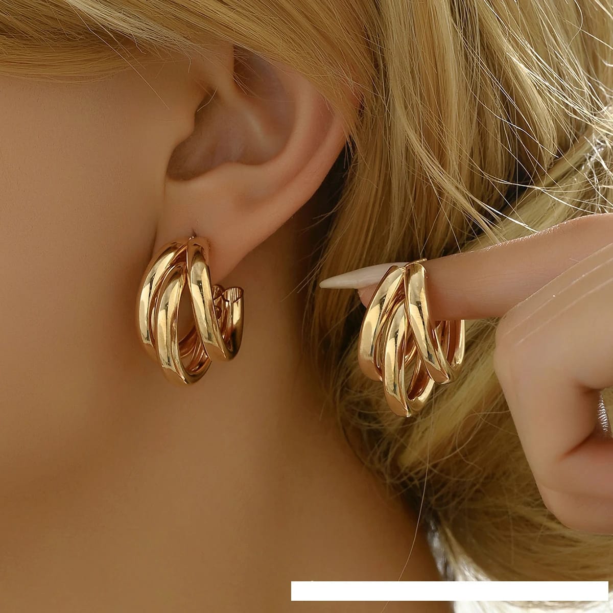 Luxury Elegant Gold Color Circled Hoop Earring Metal Elegant Vintage Geometric .
