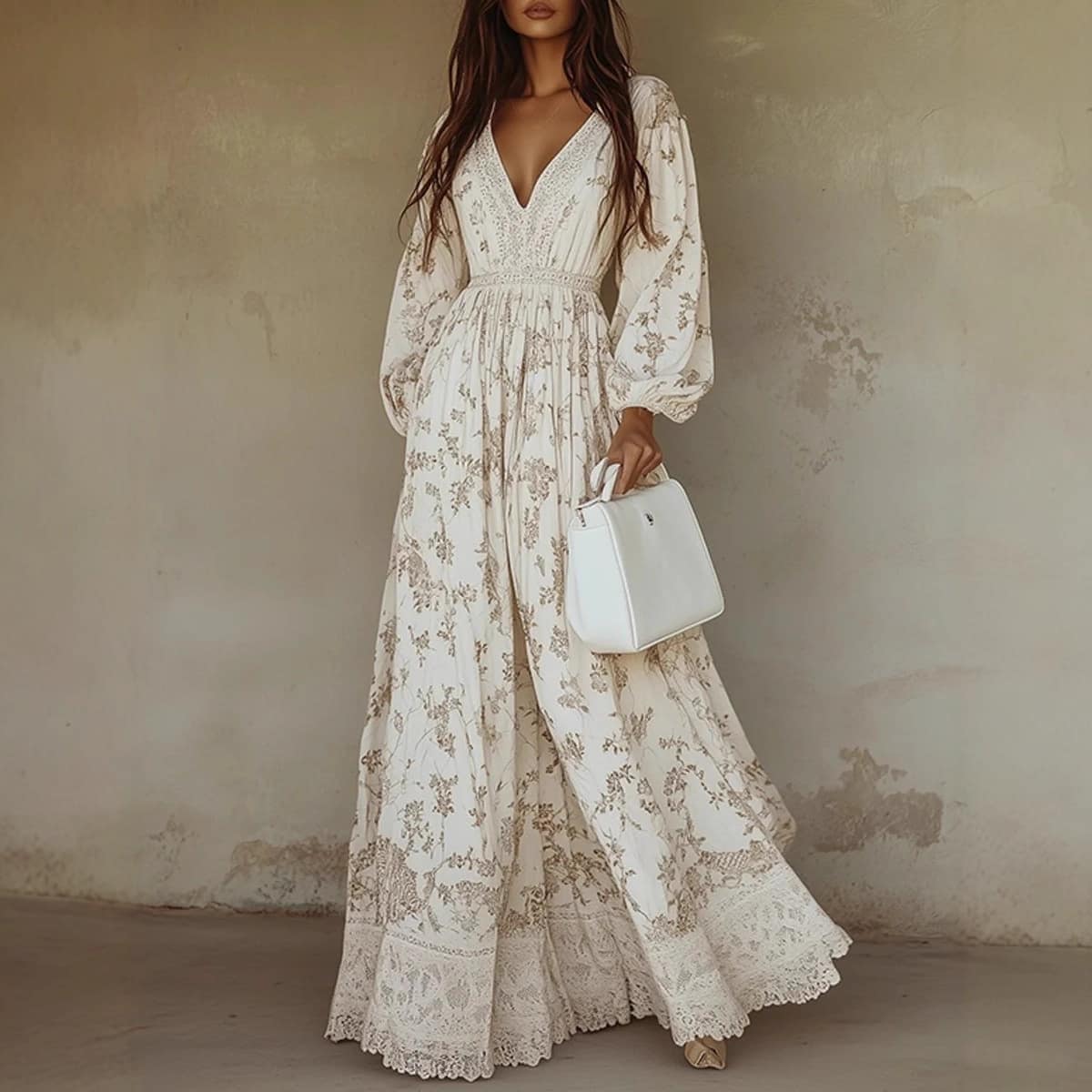 1e4ea2cb-fb25-48a8-968b-cfd805d23f2e.jpg Casual Western-style Long-Sleeve Printed Lace-Trimmed Dress - Image 2
