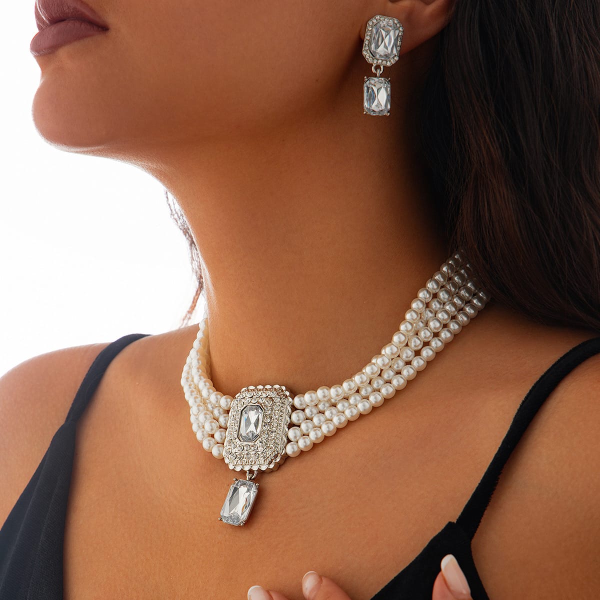 61c4a634-9d6d-496a-b28f-4b2f0e3cd55b.jpg Fashion Sense Pearl Necklace Suit Geometric - Image 6
