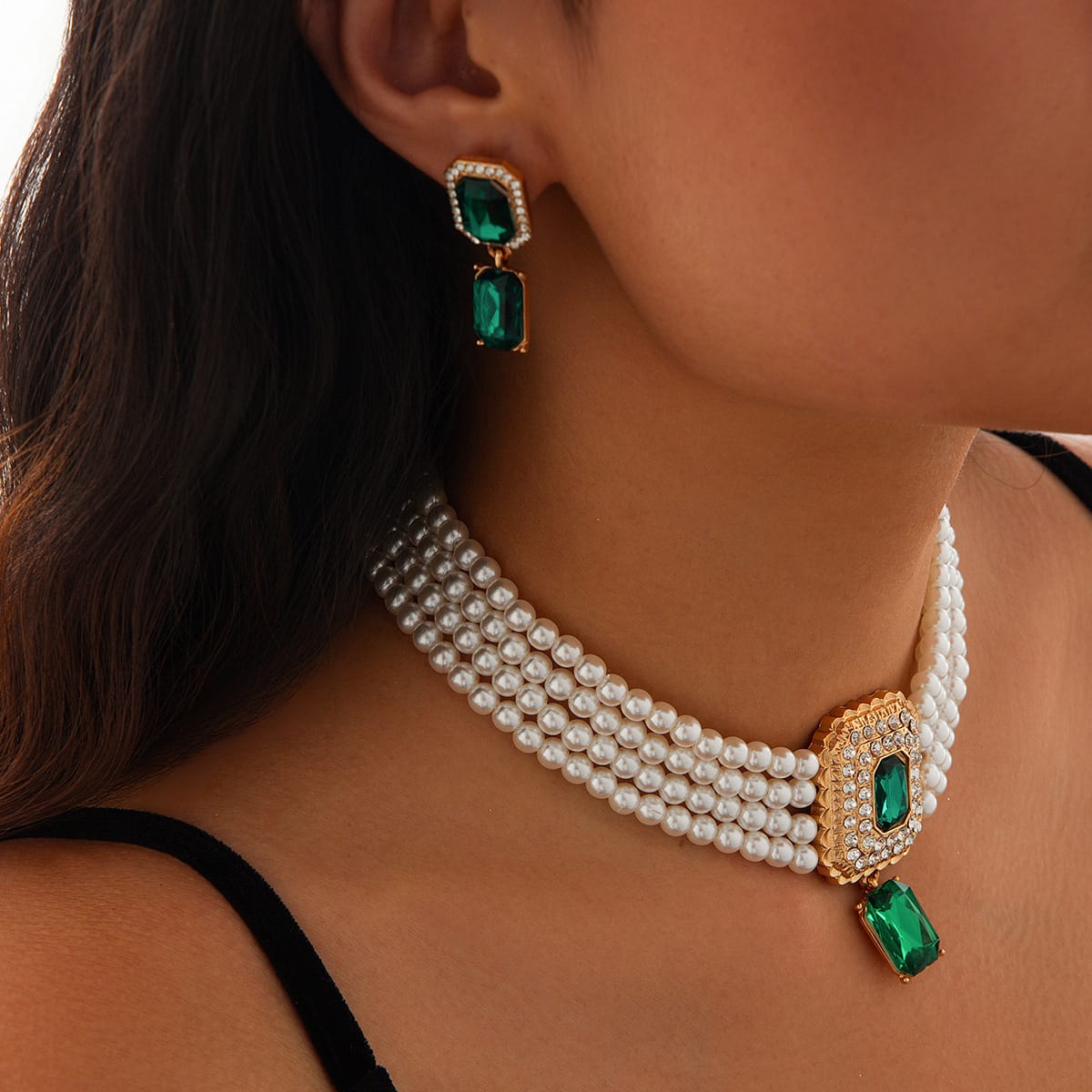 7f99b884-d701-4478-ba1b-ad119cd29a61.jpg Fashion Sense Pearl Necklace Suit Geometric - Image 5