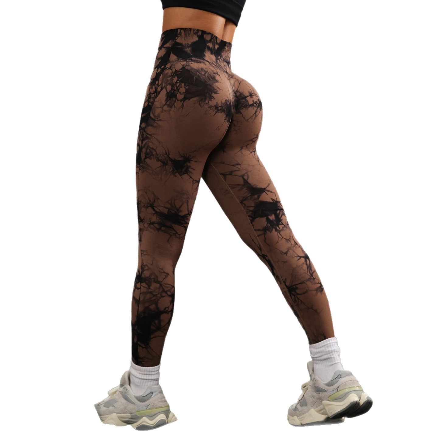 4c5b3b83-4692-4484-b3ee-20e5520a89c0.jpg High Waist Tight Yoga Pants Tie-dye Breathable Workout Pants - Image 4