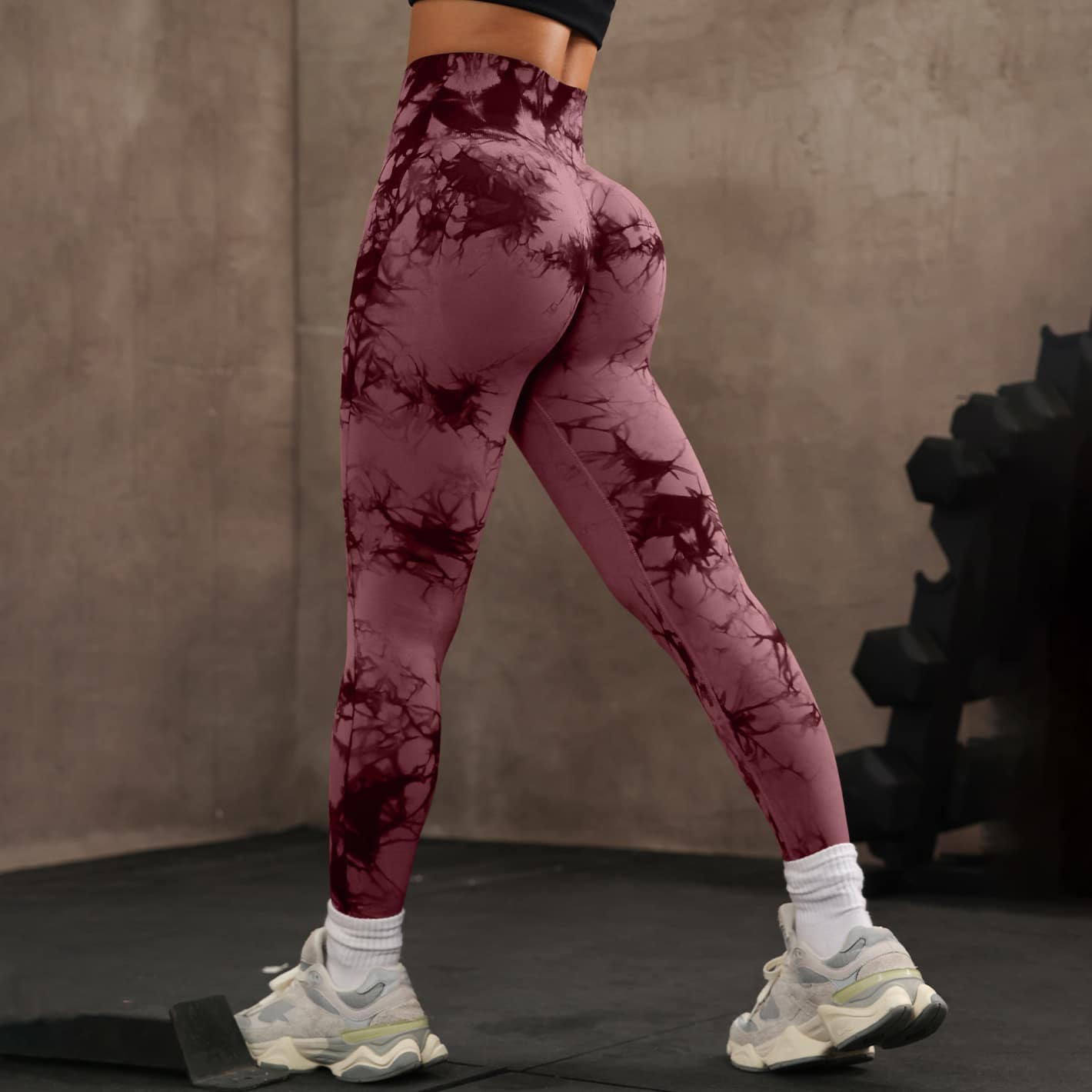 a8d75998-6e87-497a-8963-4117961c1813.jpg High Waist Tight Yoga Pants Tie-dye Breathable Workout Pants - Image 8