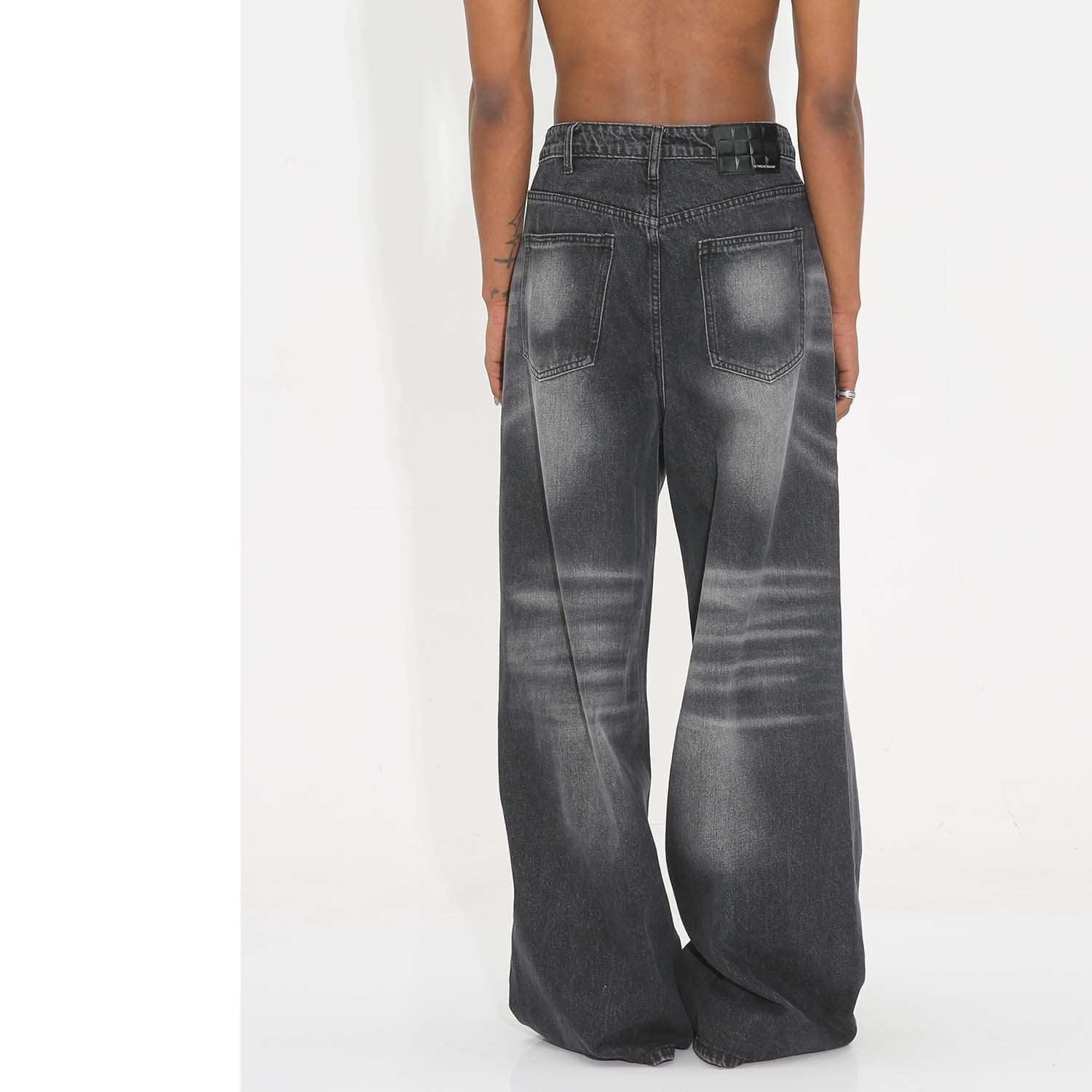 143aa066-f5b8-4d85-a8ad-7881af7c8b6f.jpg Washed Vintage Straight Wide-leg Pants Mopping Floor Denim - Image 2