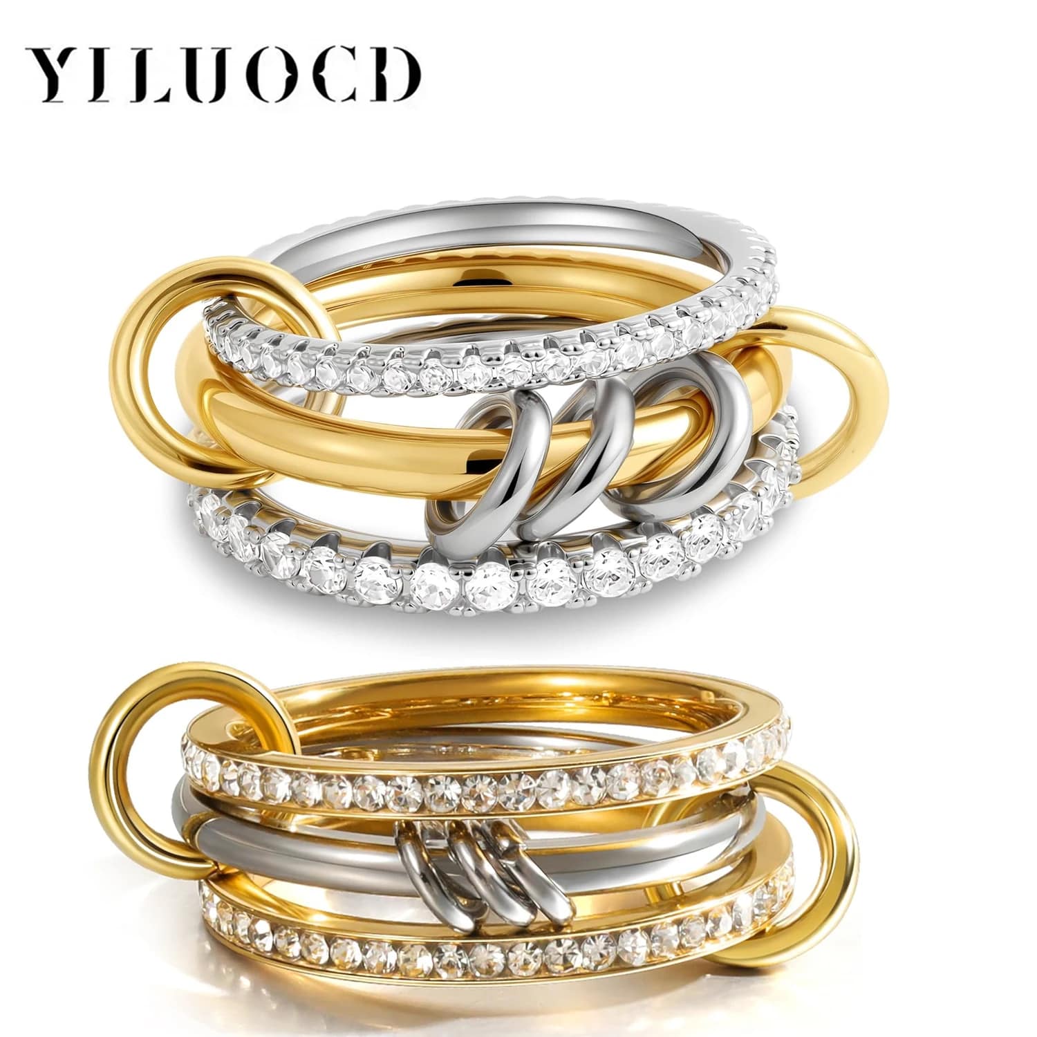 New Stainless Steel Cubic Zirconia Stackable Rings.
