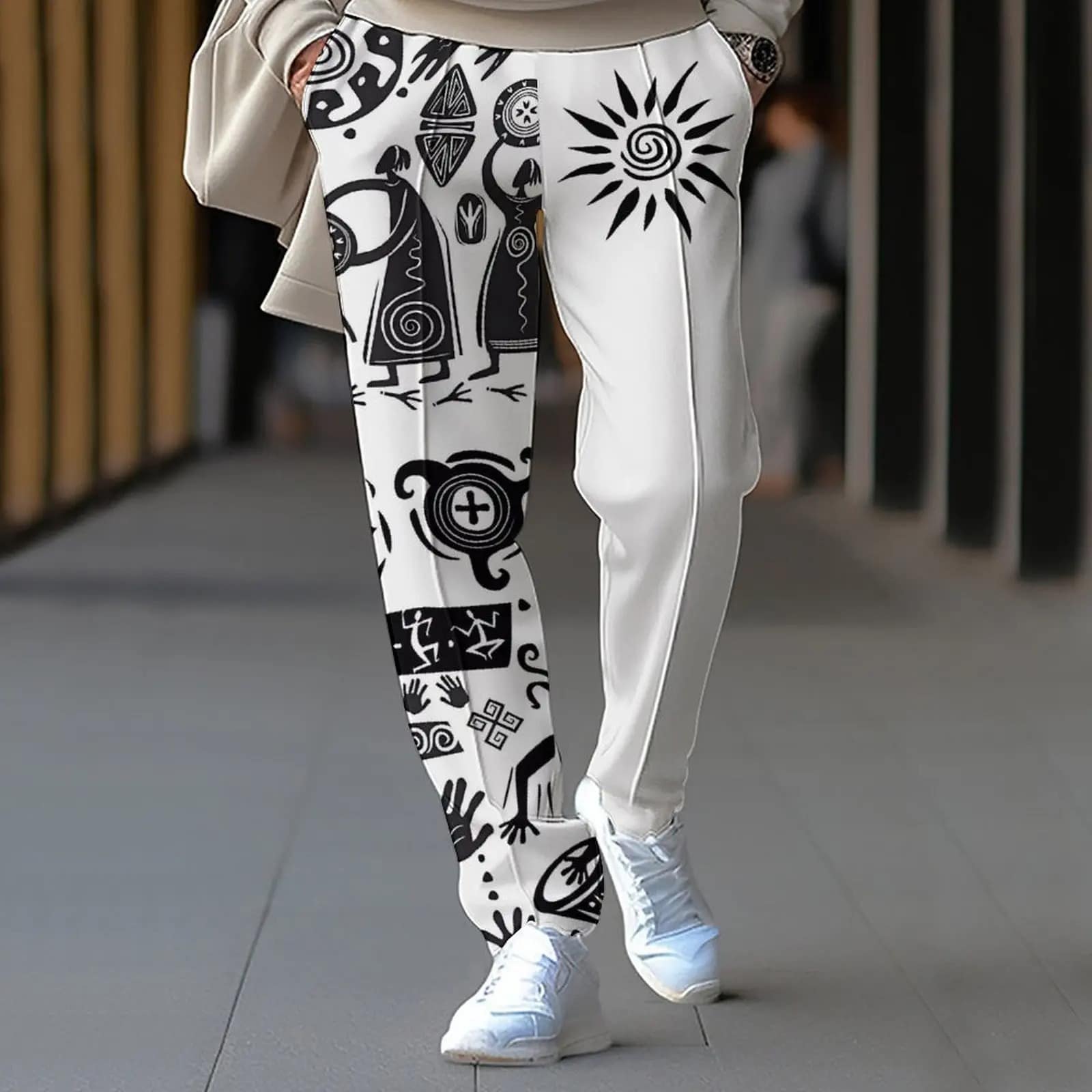 Splicing 3D Printed Loose Straight Leg Pants
