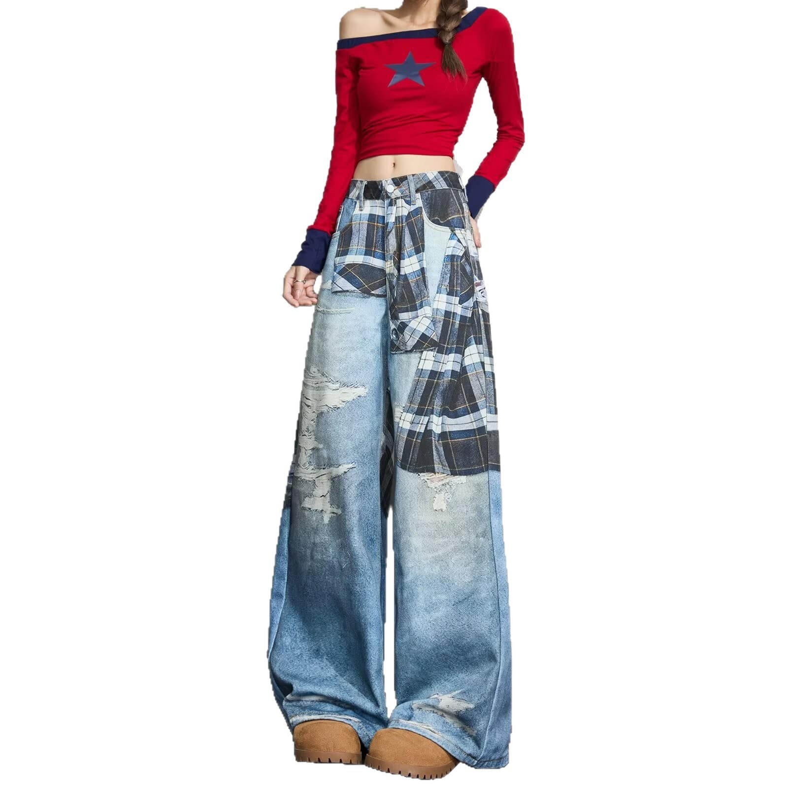 60e715ae-391f-4ba9-be9b-72caf283357f.jpg High Street Wide-leg Loose Couple Casual Pants - Image 2