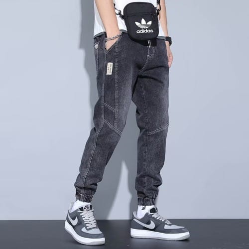 37decb7e-7e65-4056-84fa-da1cfb766693.jpg Men's Jeans Slim Fit Fashion Ankle-tied Harem Pants - Image 5