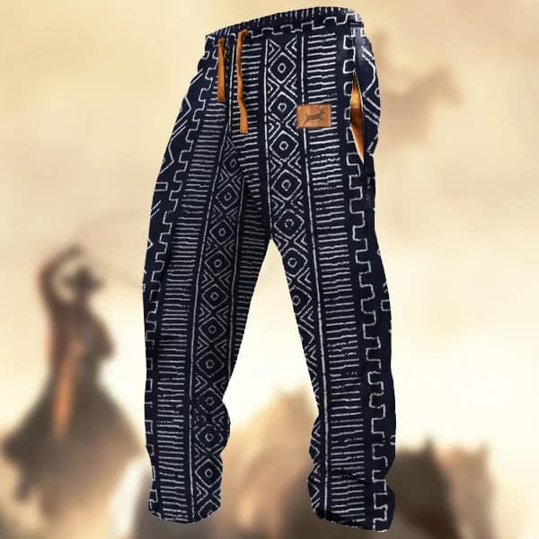 9213de3d-b432-4b47-8c91-3198e72e9083.jpg Technology Printing Trousers Elastic Closed Rope Straight-leg Trousers - Image 6