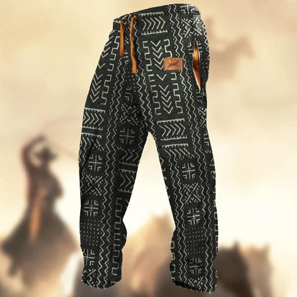 e0df46a4-809a-41b5-adfd-85ed1dcce12f.jpg Technology Printing Trousers Elastic Closed Rope Straight-leg Trousers - Image 8