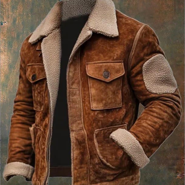 8366fc9f-d21c-4fdc-80b5-fd3b42a0ef28.jpg Men's Coat Top Lambswool Lapel Zip Jacket - Image 5