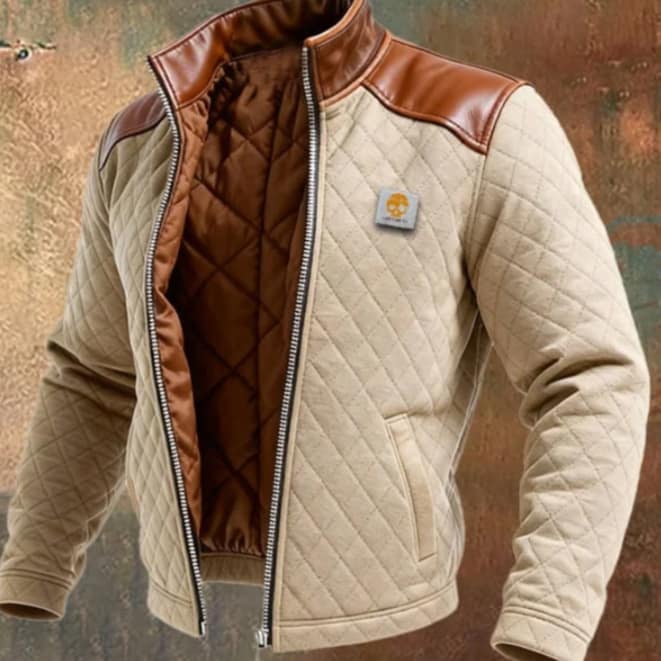 Mens Fleece-Lined Thickened Loose-Fit Wrinkle-Resistant Hooded Jacket