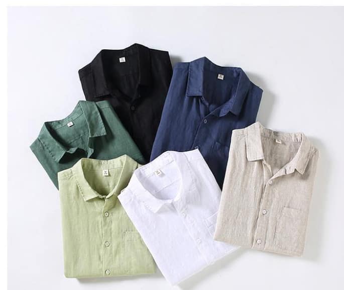 5bc58d89-8348-42d4-972e-177bd2cddef2.jpg Mens Pure Linen Short Sleeve Shirt - Image 2