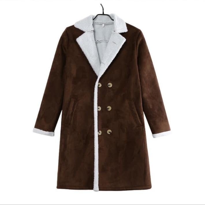 2465749643596.jpg Men's Warm Coat Solid Color Long Sleeve Trench Jackets. - Image 7