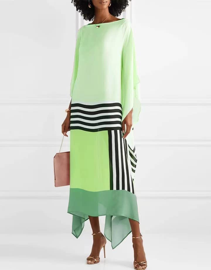 8bdd08a2-61e3-48db-8446-11dc84a1a8af.jpg Solid Color Printing Casual Slant Shoulder Length Dress - Image 2