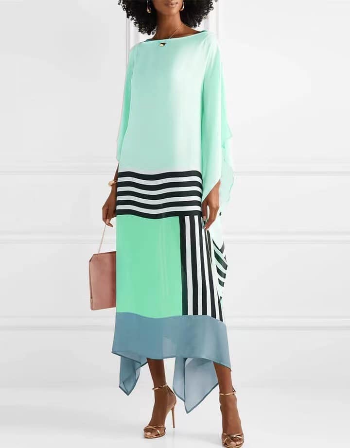 edab6a44-a511-4abf-8e4a-cf5ea98fcd9e.jpg Solid Color Printing Casual Slant Shoulder Length Dress - Image 4