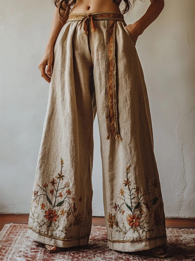 692ff40a-231a-4daa-91ae-a653e869b2f6.jpg Womens Retro Casual Versatile Wide-leg Pants - Image 6