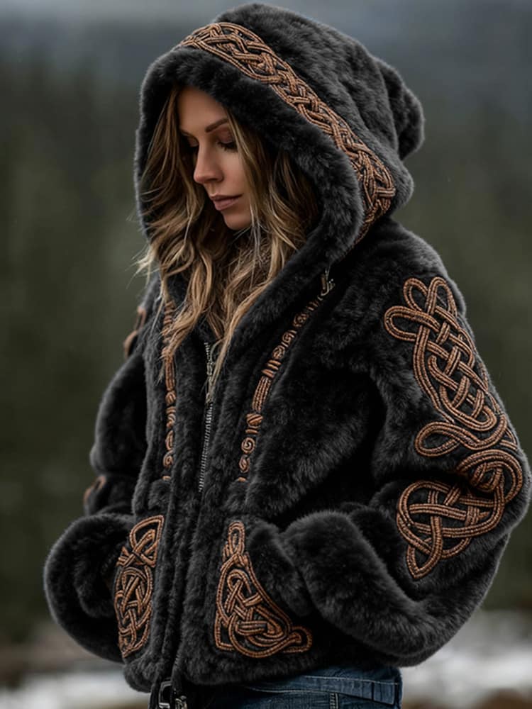c082baa1-d71b-4ba3-96a9-cf7cf42381ca.jpg Womens Warm Hooded Zip-Up Cardigan Sweater - Image 4