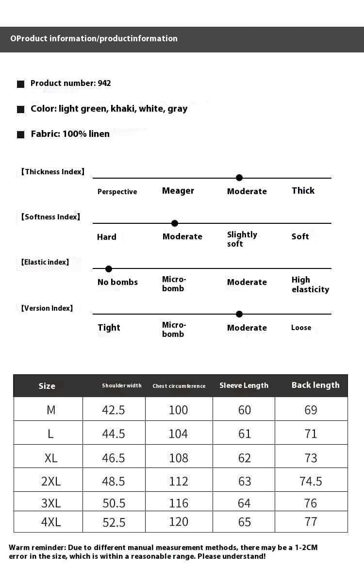 b52b0002-7107-4856-a430-23c4d5bf15c1.jpg Stand Collar Solid Color Linen Shirt Coat - Image 5
