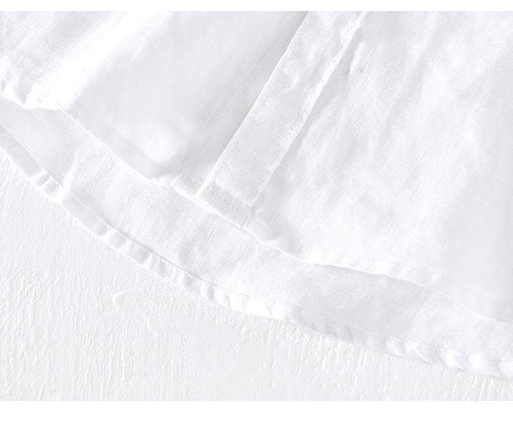 a3cb9f3f-84d5-4d92-acd0-e79bcb36ed3d.jpg Stand Collar Solid Color Linen Shirt Coat - Image 2