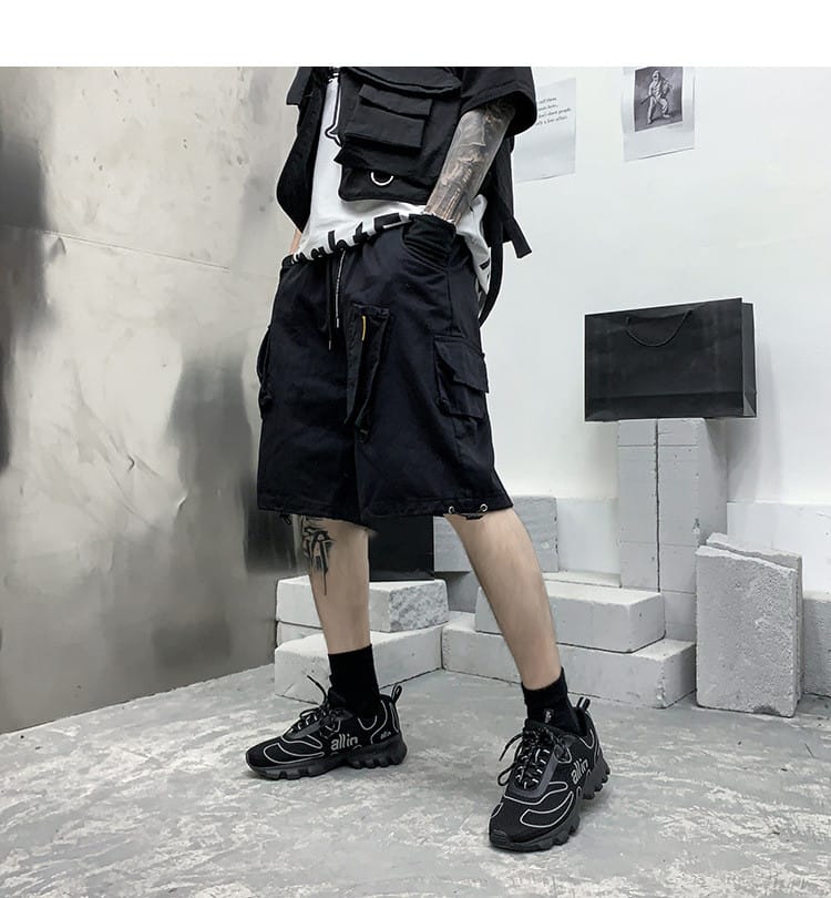 9759c161-59b7-46b0-9f7f-ea7d0b2c82a5.jpg Men Fashion Brands Fried Street Embroidery Fifth Pants Drawstring Multi-bag Loose Casual Shorts - Image 3