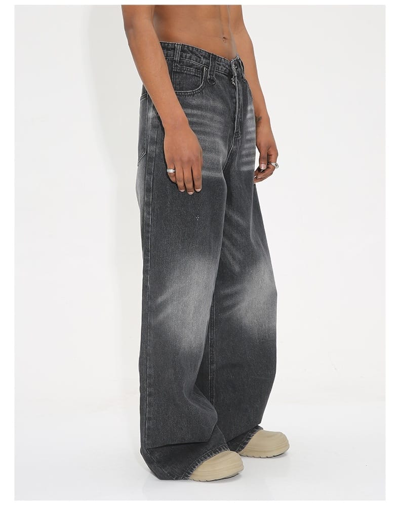 08fdef18-a3a1-4098-80b8-7a07369c2082.jpg Washed Vintage Straight Wide-leg Pants Mopping Floor Denim - Image 7