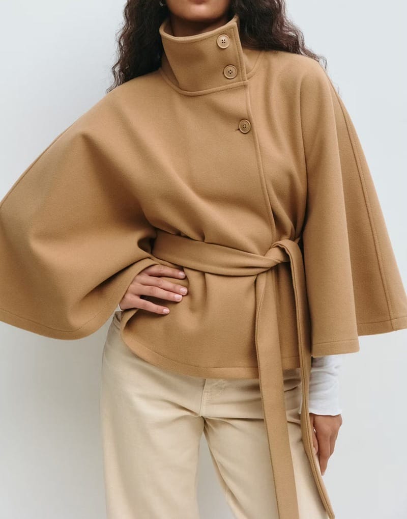 a3e3c934-9033-4e07-bcf6-8ad280b4a1cc.jpg Winter High Neck Batwing Sleeve Coat With Belt Fashion Loose Elegant - Image 8