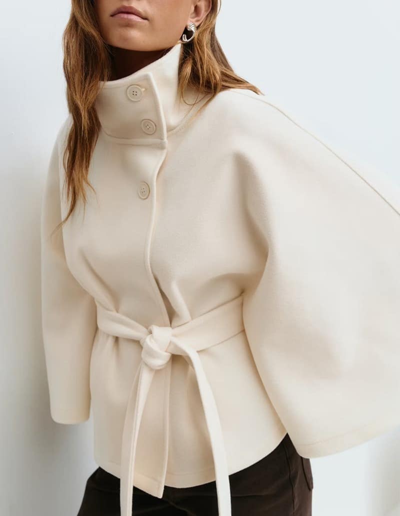 341dcddc-12c8-41e3-afa2-15a36f31ed0e.jpg Winter High Neck Batwing Sleeve Coat With Belt Fashion Loose Elegant - Image 5