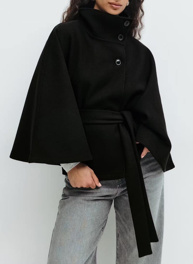 872afe50-3e5a-4584-9ea2-09c06c1ea5e4.jpg Winter High Neck Batwing Sleeve Coat With Belt Fashion Loose Elegant - Image 4