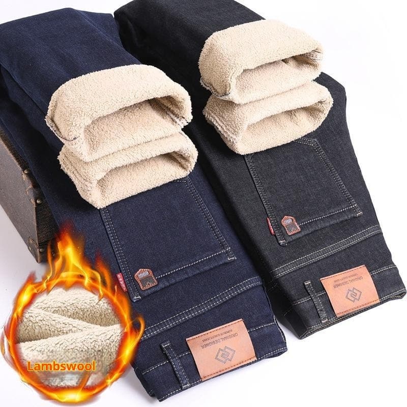 0c01b6ef-969c-4db3-bfea-2f1167eb0038_trans.jpeg Cashmere Jeans Men's Fleece-lined Thickened - Image 5