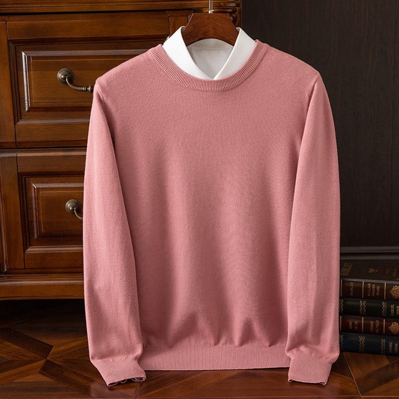 11a15065-2f56-4d3e-9883-0c9bfe6d5041.jpg Round Neck Pullover Bottoming Shirt Casual Business Loose Long Sleeve Sweater - Image 5