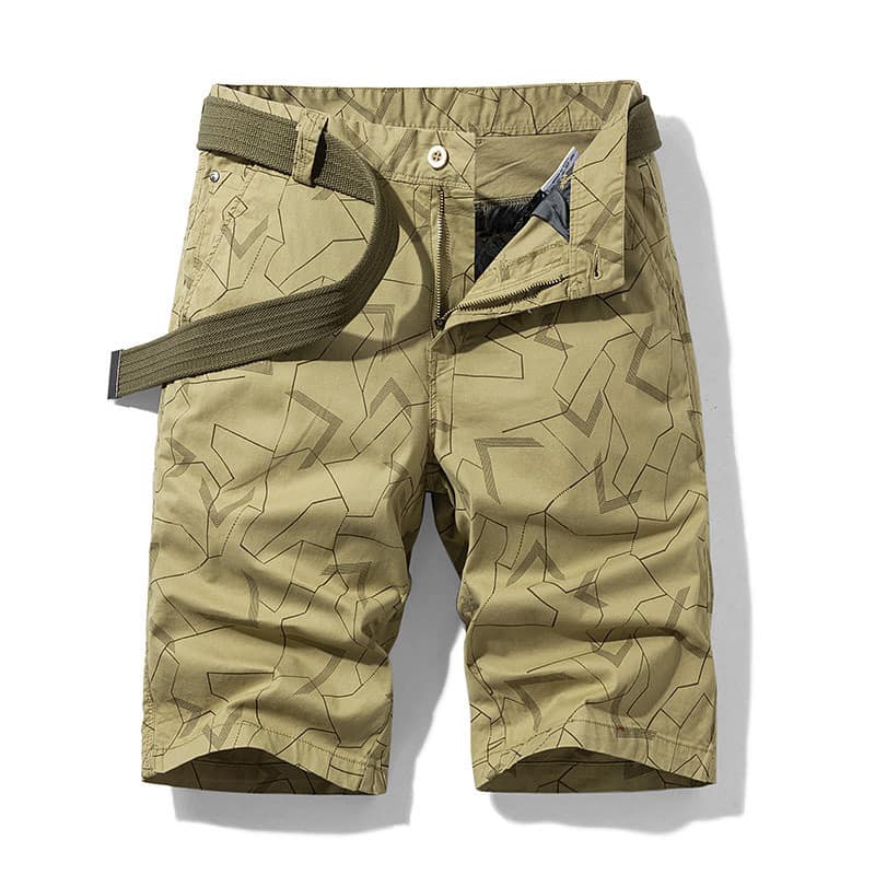 1618211212172.jpg Geometric Print Straight Casual Shorts Men