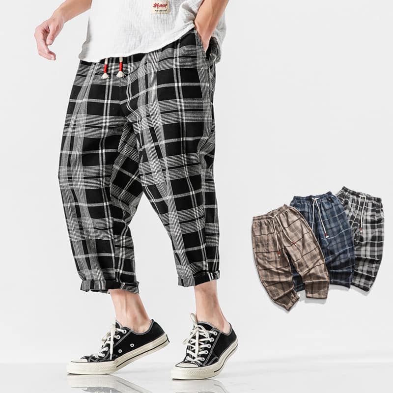 1618796493799.jpg Linen plaid casual pants