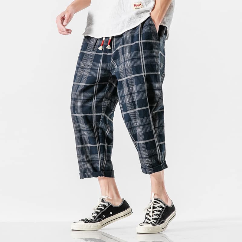1618796507947.jpg Linen plaid casual pants - Image 4