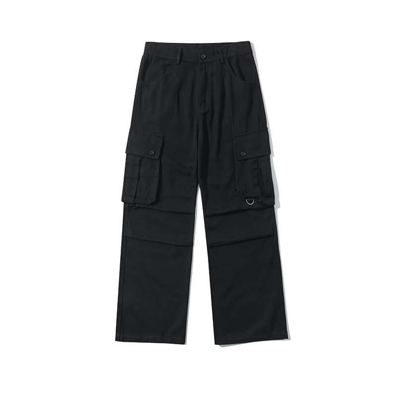 1728201c-bc41-45e7-8927-3b7defed1e0b.jpg Retro Large Pocket Casual Pants Men's Loose Straight Trousers - Image 2